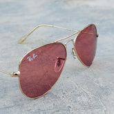 Rayban – 3026 – 62 – Golden Pink – Metal – Sunglasses – Unisex