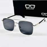 Guccy – 6143 – 56 – Silver Black – Metal – Sunglasses – Unisex