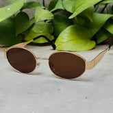 Celine – Triomphe - 55 – Golden Brown – Metal – Sunglasses - Ladies