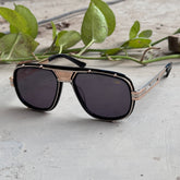 Cazal – 665 - 60 – Golden Black - Metal - Sunglasses – Unisex - Premium