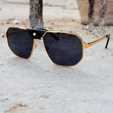 Cartier – 0462 - 60 – Golden Black - Metal - Sunglasses – Unisex - Premium