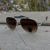 Rayban – 8026 – 62 – Silver Brown Gradient – Metal – Sunglasses – Unisex - Premium