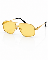 Cartier – 0270 - 60 – Golden Yellow - Metal - Sunglasses – Unisex - Premium