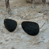 Rayban – 3026 – 62/58 – Golden Black – Metal – Sunglasses – Unisex - Premium