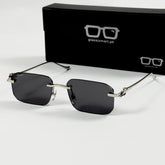 Cartier – 0506 - 56 – Silver Black - Metal - Sunglasses – Unisex - Premium