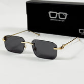 Cartier – 0506 - 56 – Golden Black - Metal - Sunglasses – Unisex - Premium