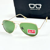 Rayban – 3026 – 62 – Golden Green – Metal – Sunglasses – Unisex