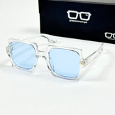 Moscot – 764 – 52 - Transparent Blue – Acetate – Sunglasses - Ladies