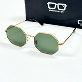 Rayban – 1972 – 55 – Golden Green – Metal – Sunglasses – Women