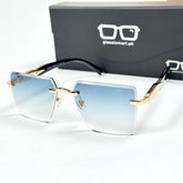 Prada – 3086 – 62 – Golden Blue – Metal - Sunglasses – Rimless - Unisex