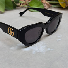 Gucci – 1421 - 51 – Black – Acetate - Sunglasses – Ladies - Premium
