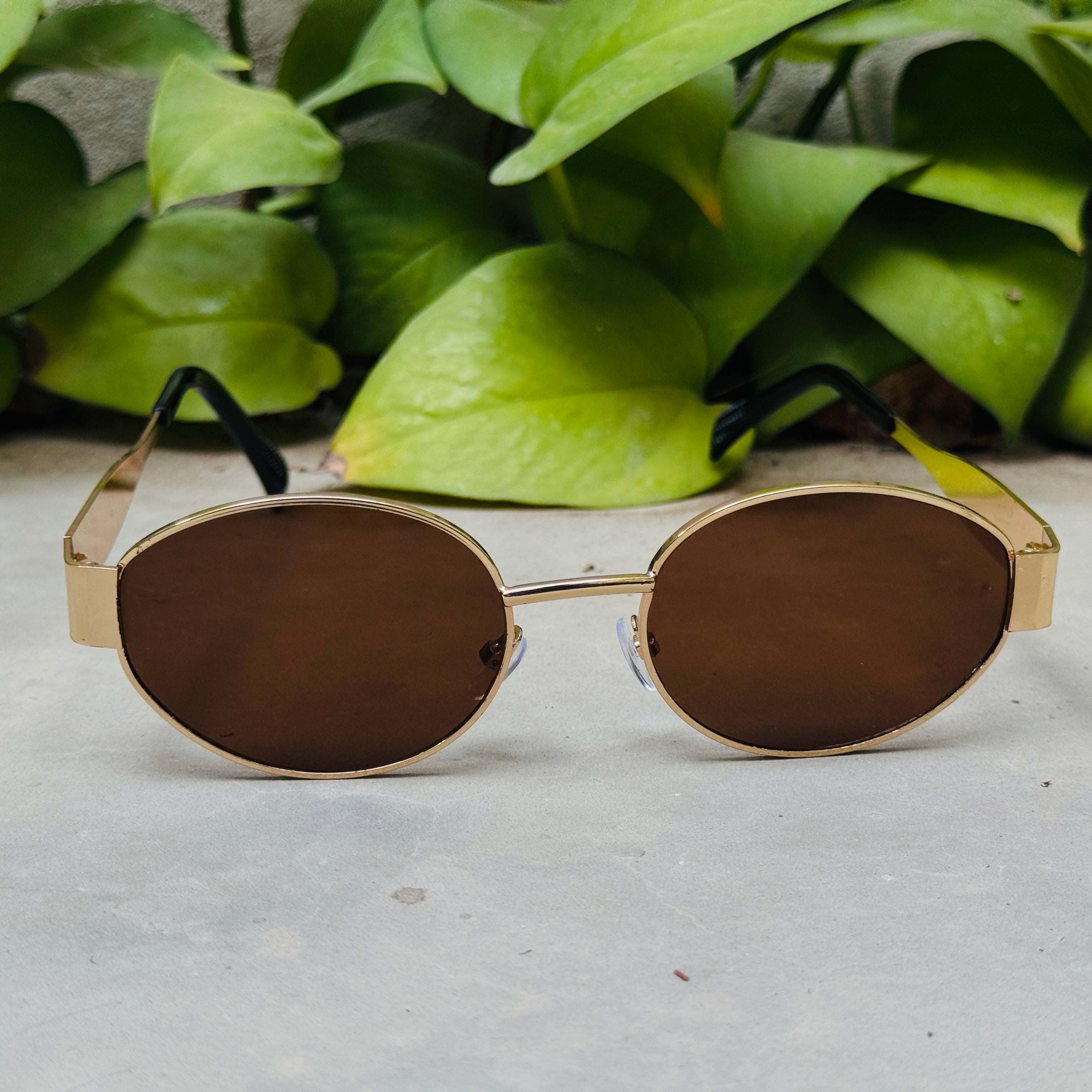 Celine – Triomphe - 55 – Golden Brown – Metal – Sunglasses - Ladies