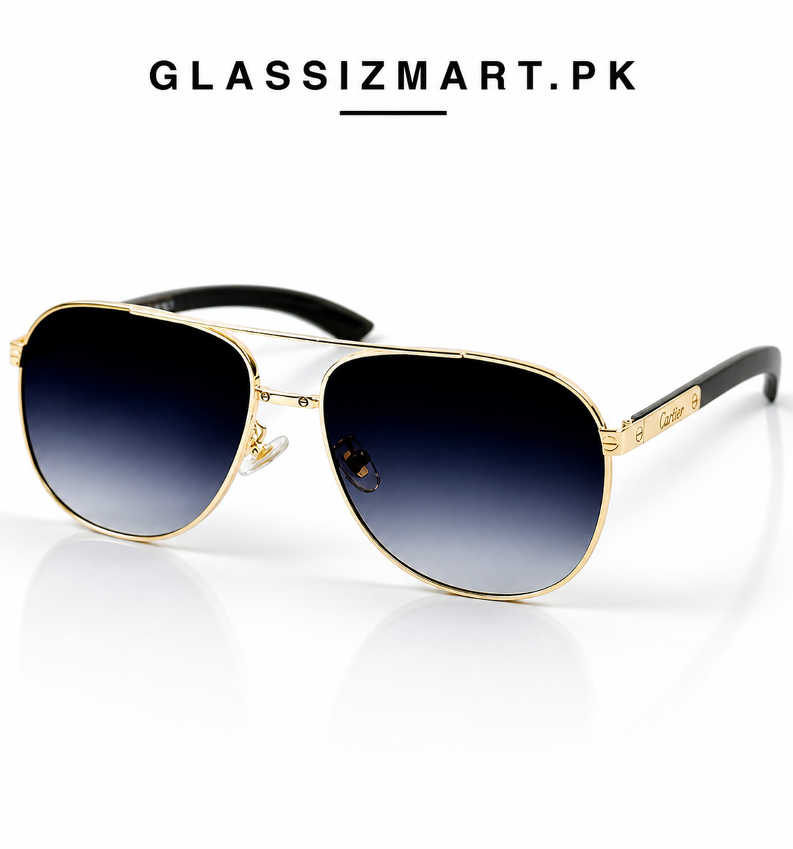 Cartier – 23051 – 59 – Black – Metal – Sunglasses – Unisex