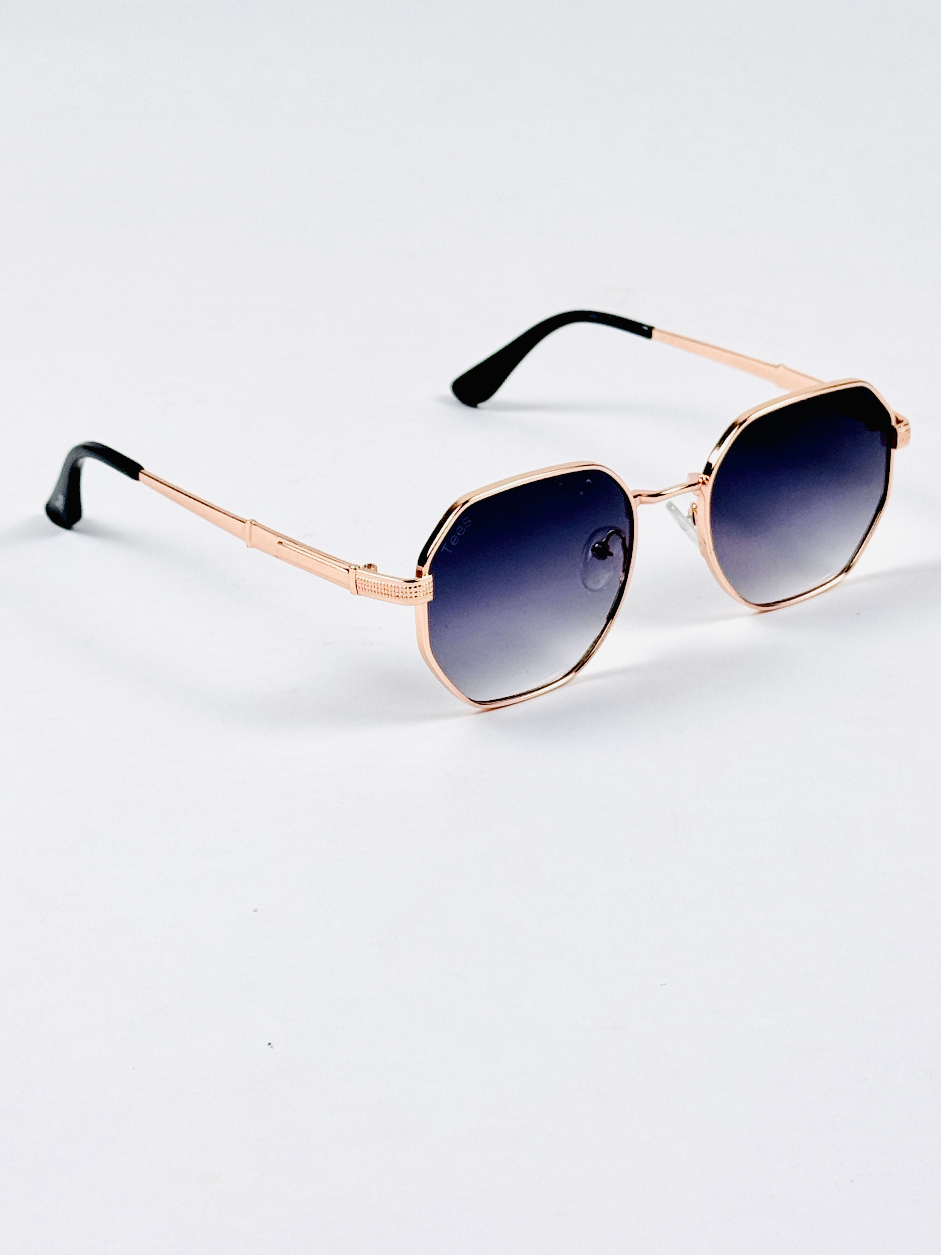 Tees – 2058 – 53 – Rose Gold Black – Metal – Sunglasses – Ladies