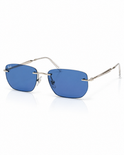 Rayban - RB3768 - Silver Blue - Metal - Rimless - Rectangle - Sunglasses - Premium