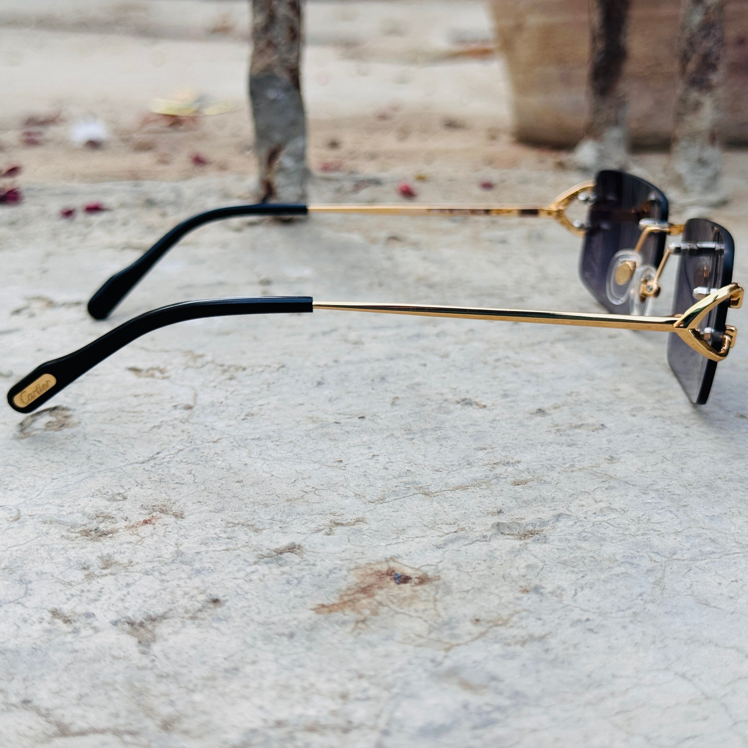Cartier – 4880 - 56 –  Golden Black - Metal - Sunglasses – Unisex - Premium