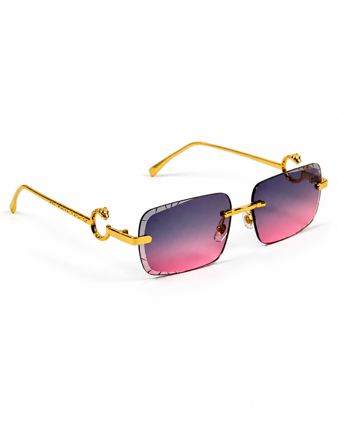 Cartier – 1454 – 60 – Golden Pink – Metal - Sunglasses – Rimless - Unisex