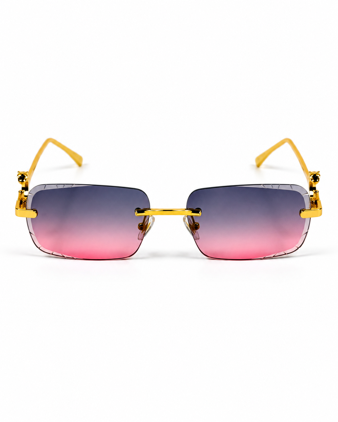 Cartier – 1454 – 60 – Golden Pink – Metal - Sunglasses – Rimless - Unisex