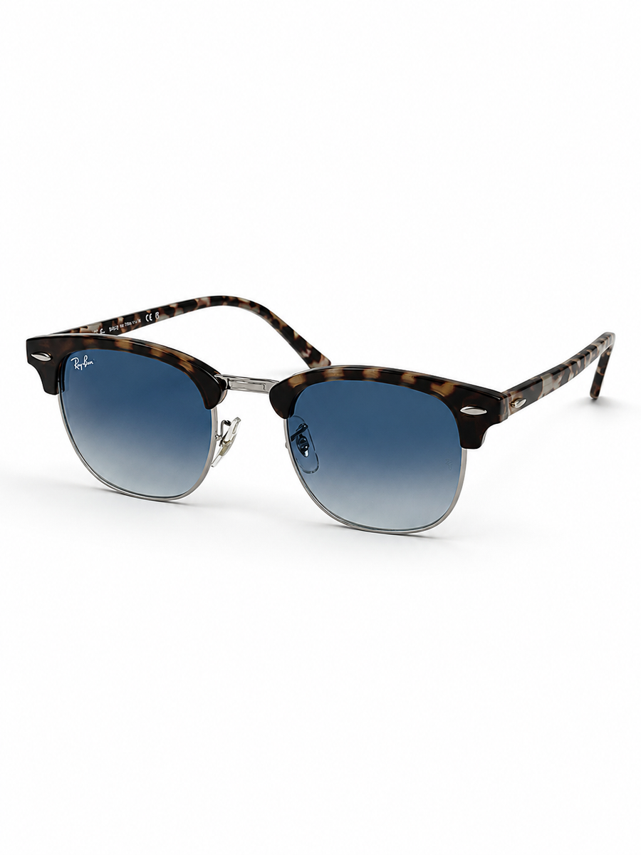 Ray Ban – 3016 – Clubmaster – Textured Silver Blue – Sunglasses - Premium
