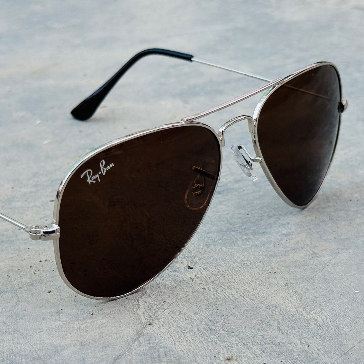 Rayban – 3026 – 62 – Silver Brown – Metal – Sunglasses – Unisex
