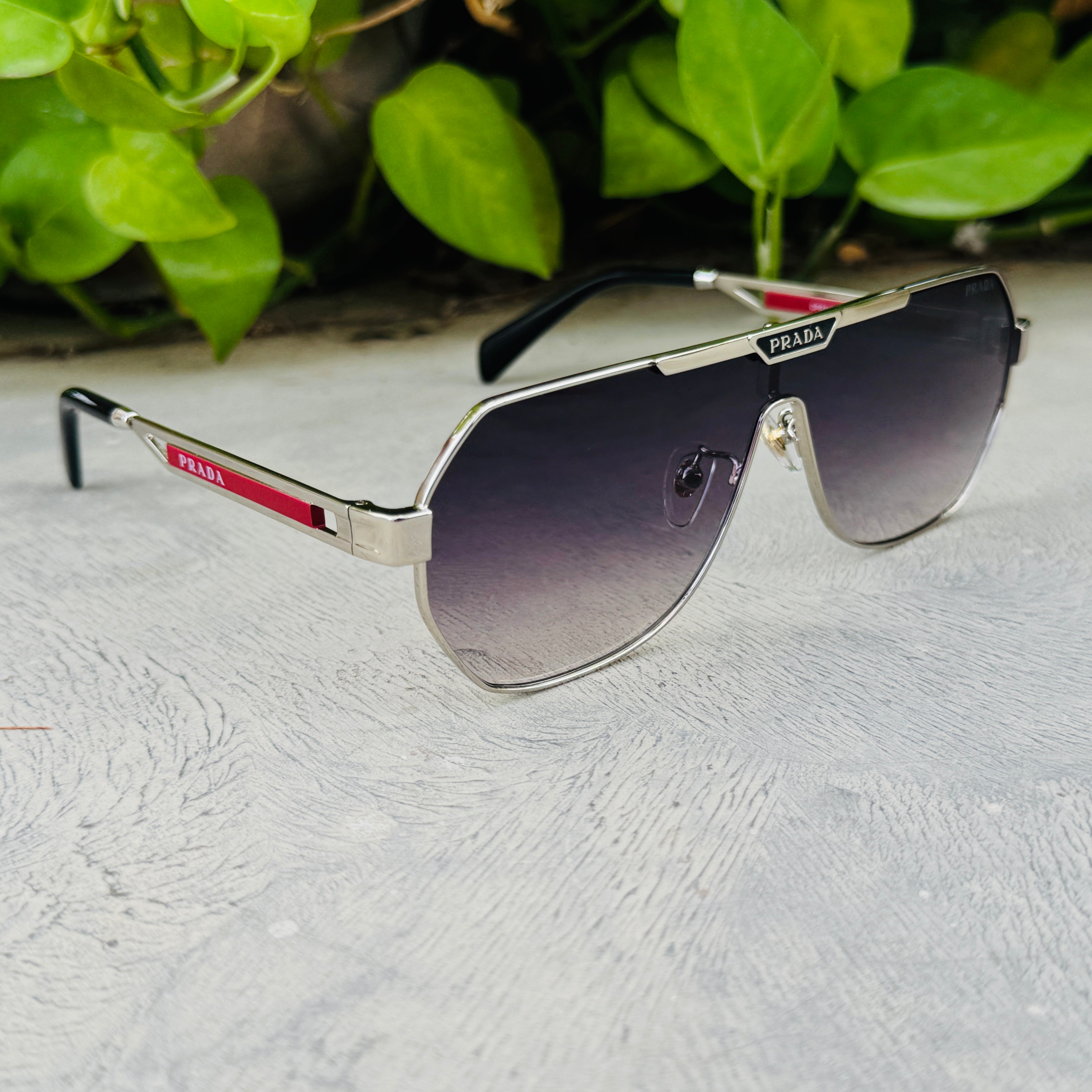 Prada – 71ZS - 132 – Silver Black – Metal - Sunglasses – Unisex - Premium