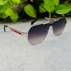 Prada – 71ZS - 132 – Silver Black – Metal - Sunglasses – Unisex - Premium