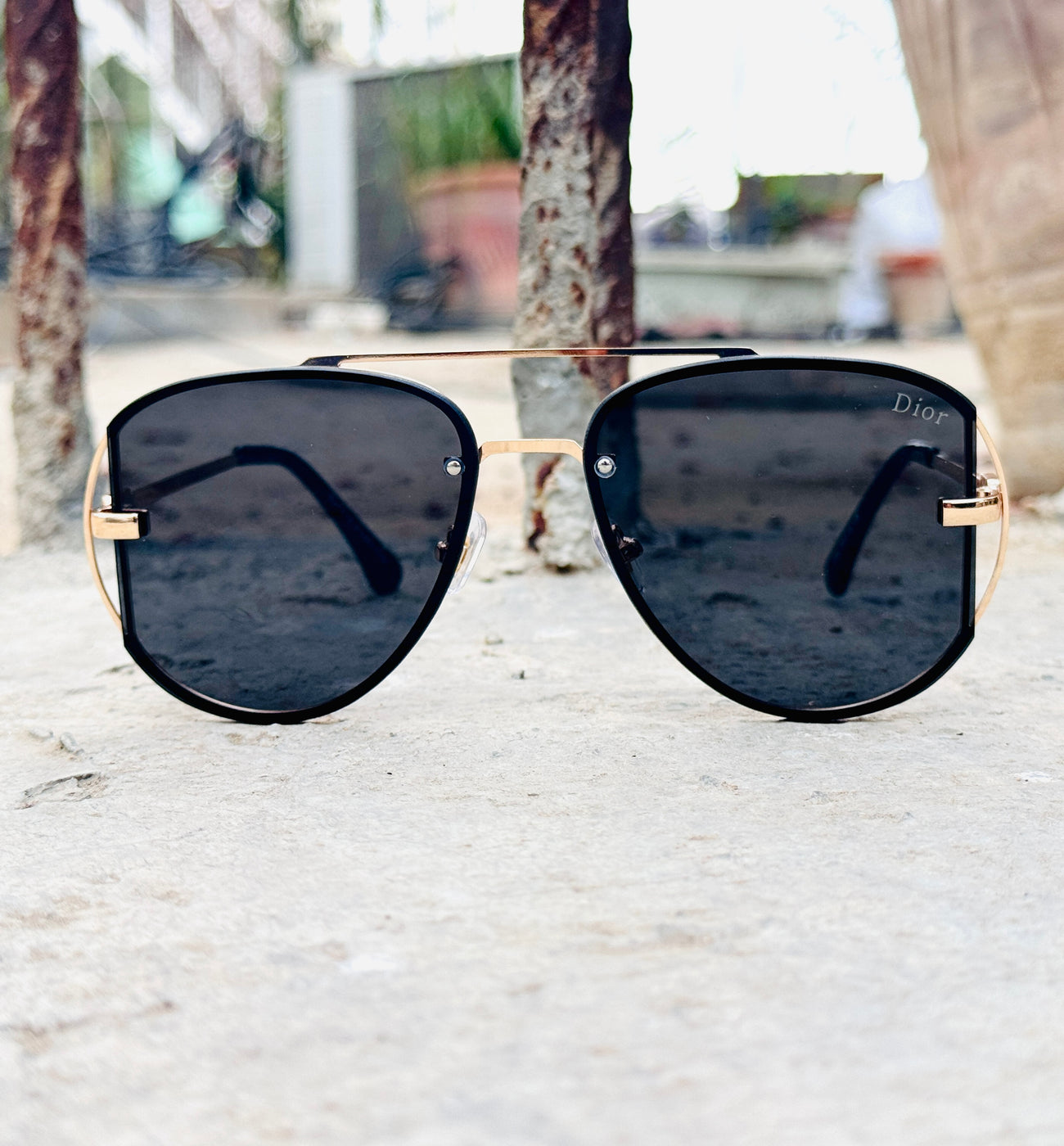 Dior – 50 – Golden Black – Metal – Sunglasses – Ladies
