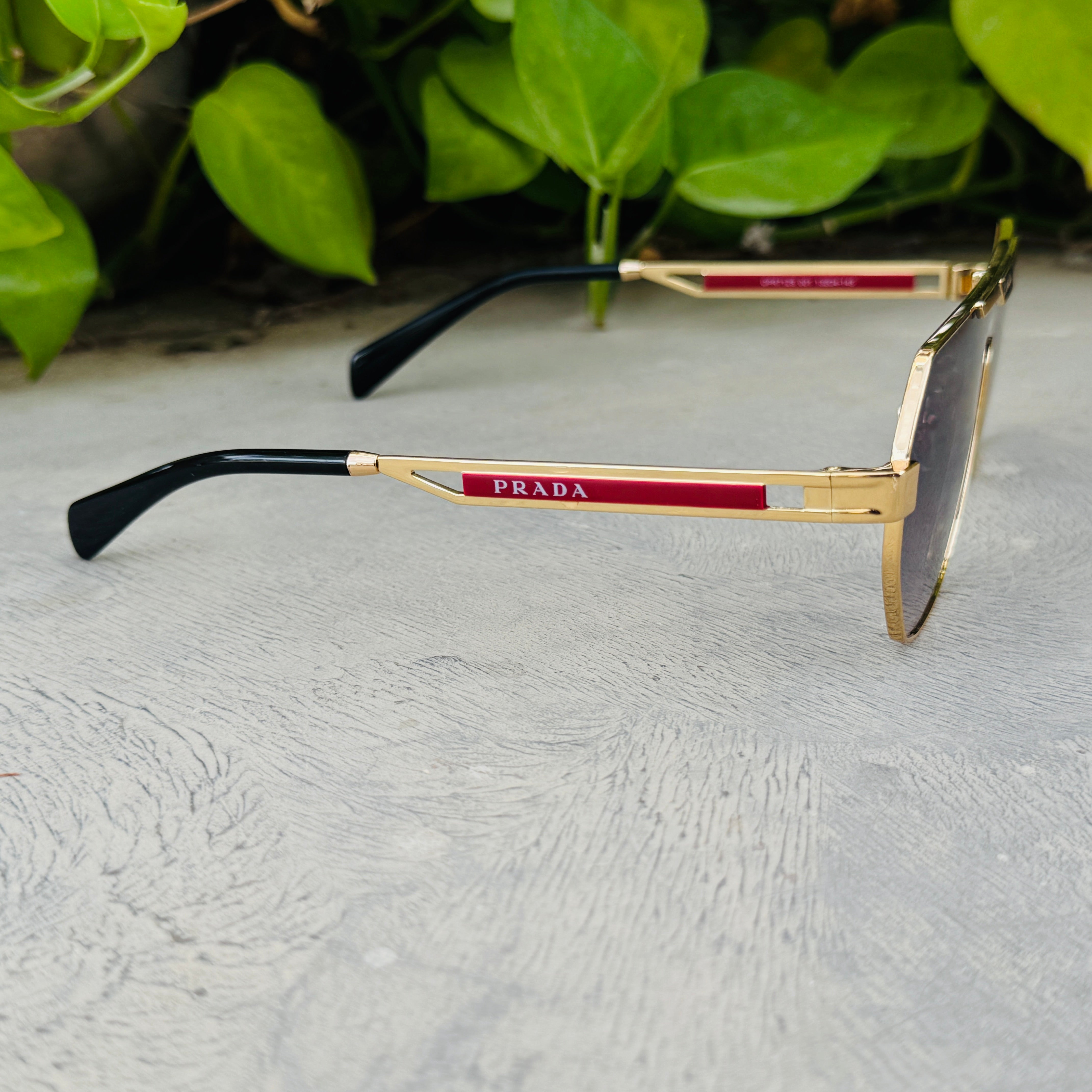 Prada – 71ZS - 132 – Golden Black – Metal - Sunglasses – Unisex - Premium