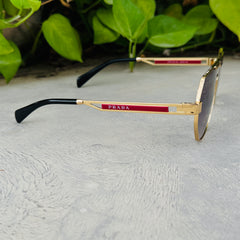 Prada – 71ZS - 132 – Golden Black – Metal - Sunglasses – Unisex - Premium