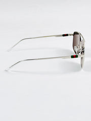 Gucci – 1676 - 58 – Silver Black - Metal - Sunglasses – Unisex - Premium
