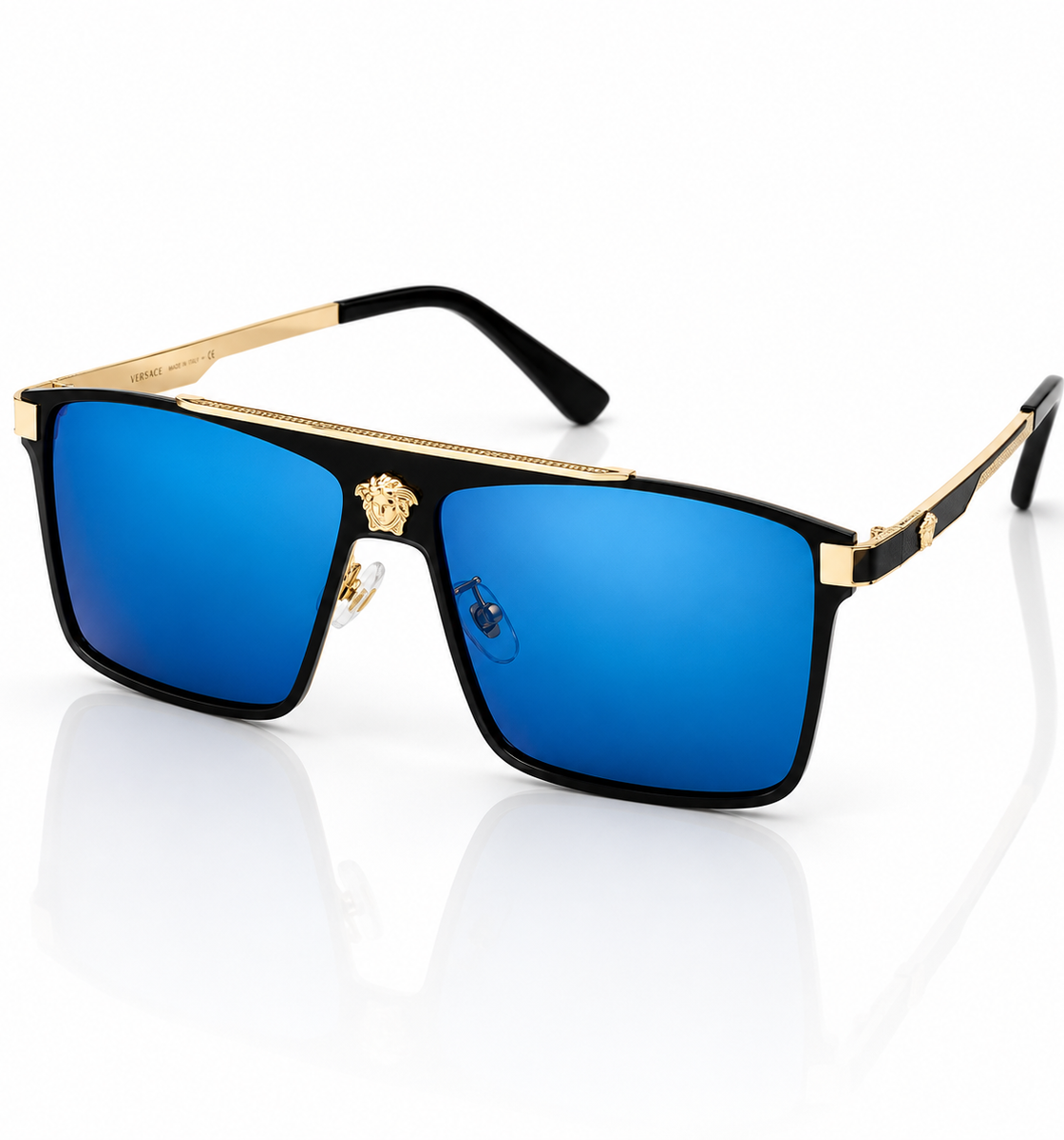 Versace – 22170 – 60 – Golden Blue – Metal – Sunglasses – Unisex