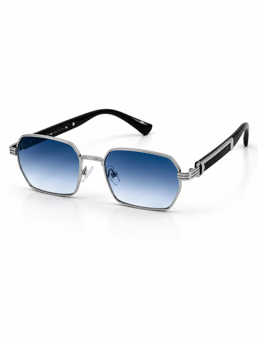 Cartier – 23670 – 55 – Silver Blue – Metal – Sunglasses – Unisex