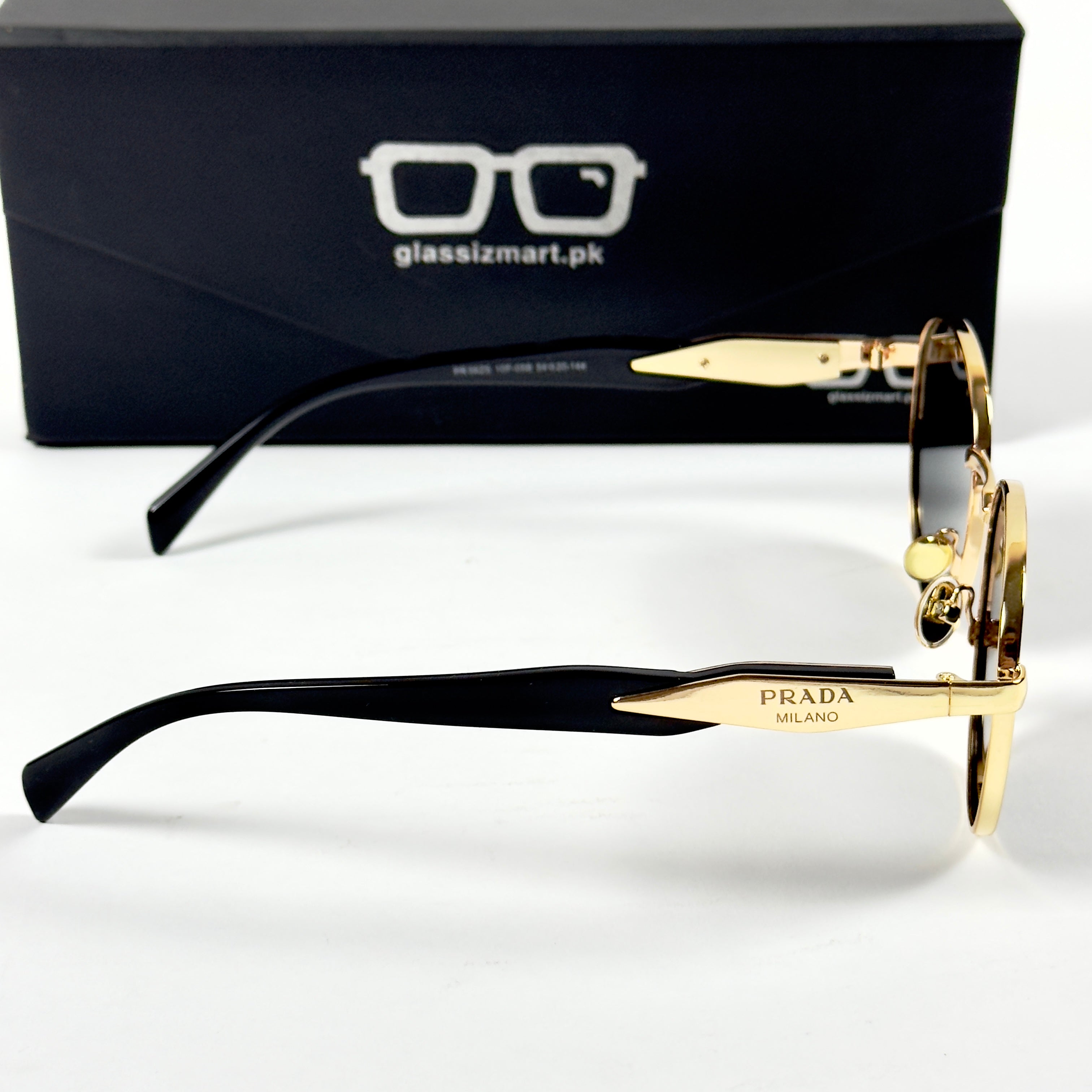 Prada – 56ZS – 54 – Golden Black – Metal – Sunglasses – Unisex
