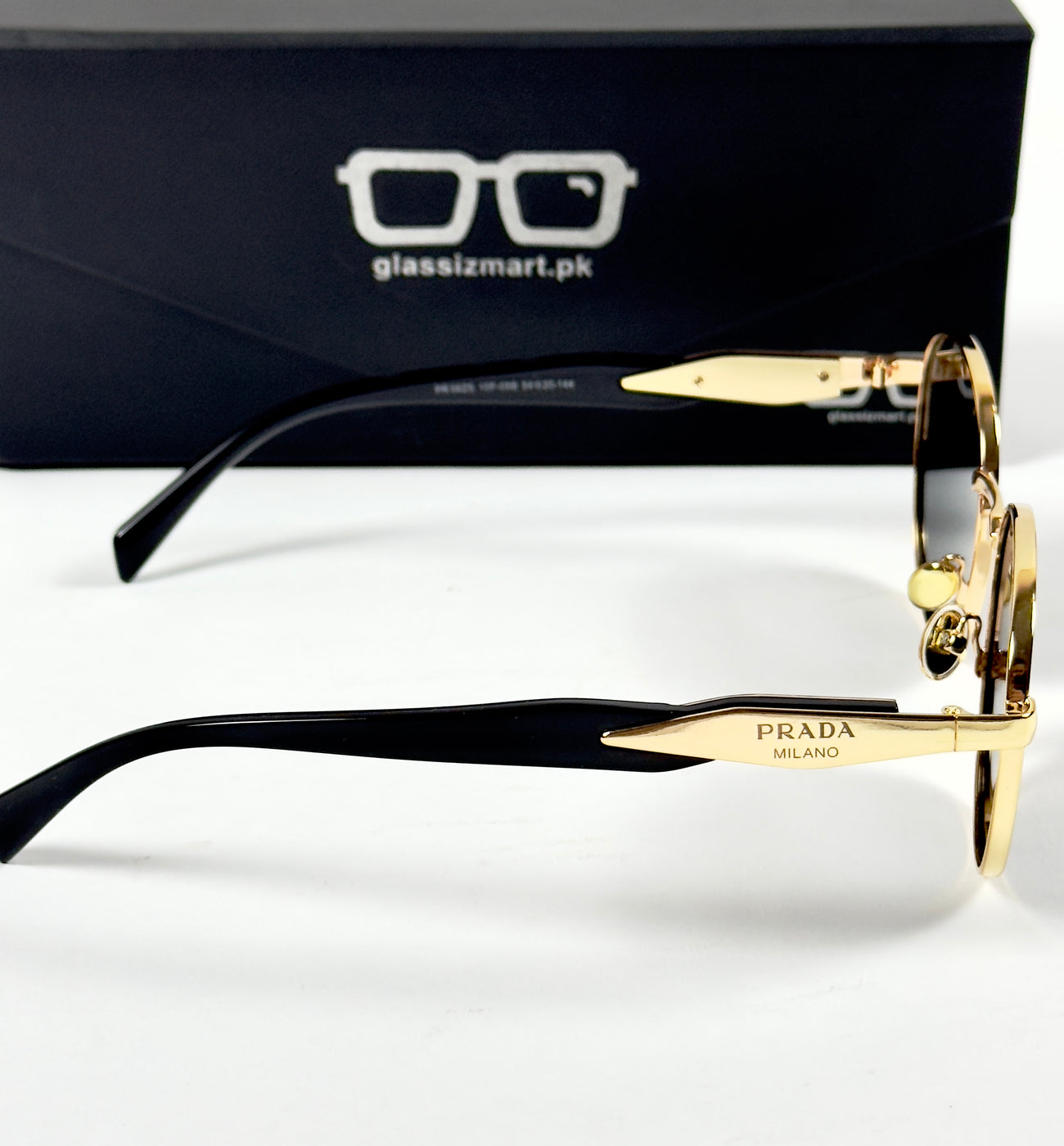 Prada – 56ZS – 54 – Golden Black – Metal – Sunglasses – Unisex