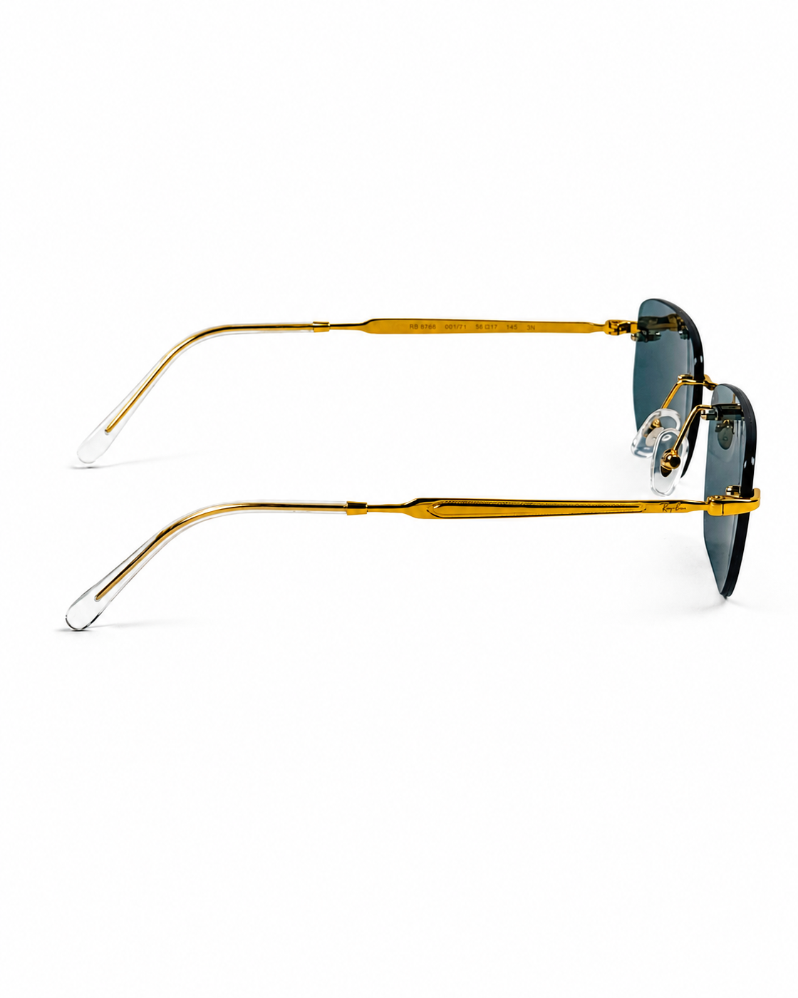 Rayban - RB3768 - Golden Black - Metal - Rimless - Rectangle - Sunglasses - Premium