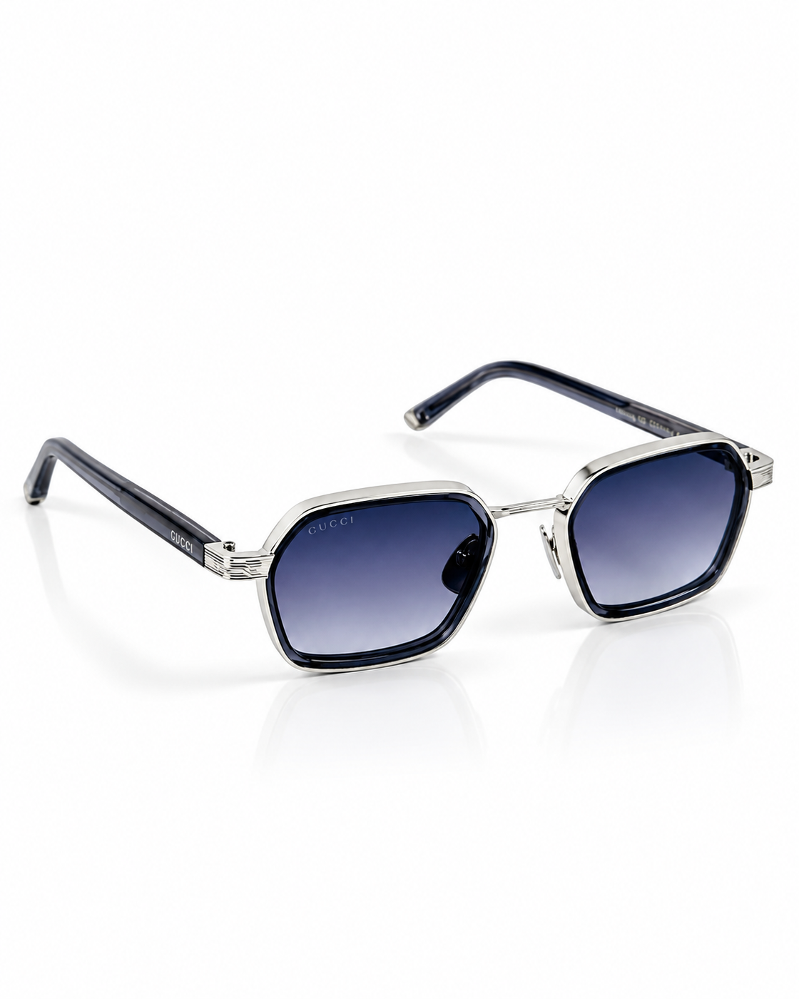 Gucci - 2074 - 51 - Silver Gradient - Metal - Rectangle - Sunglasses - Premium
