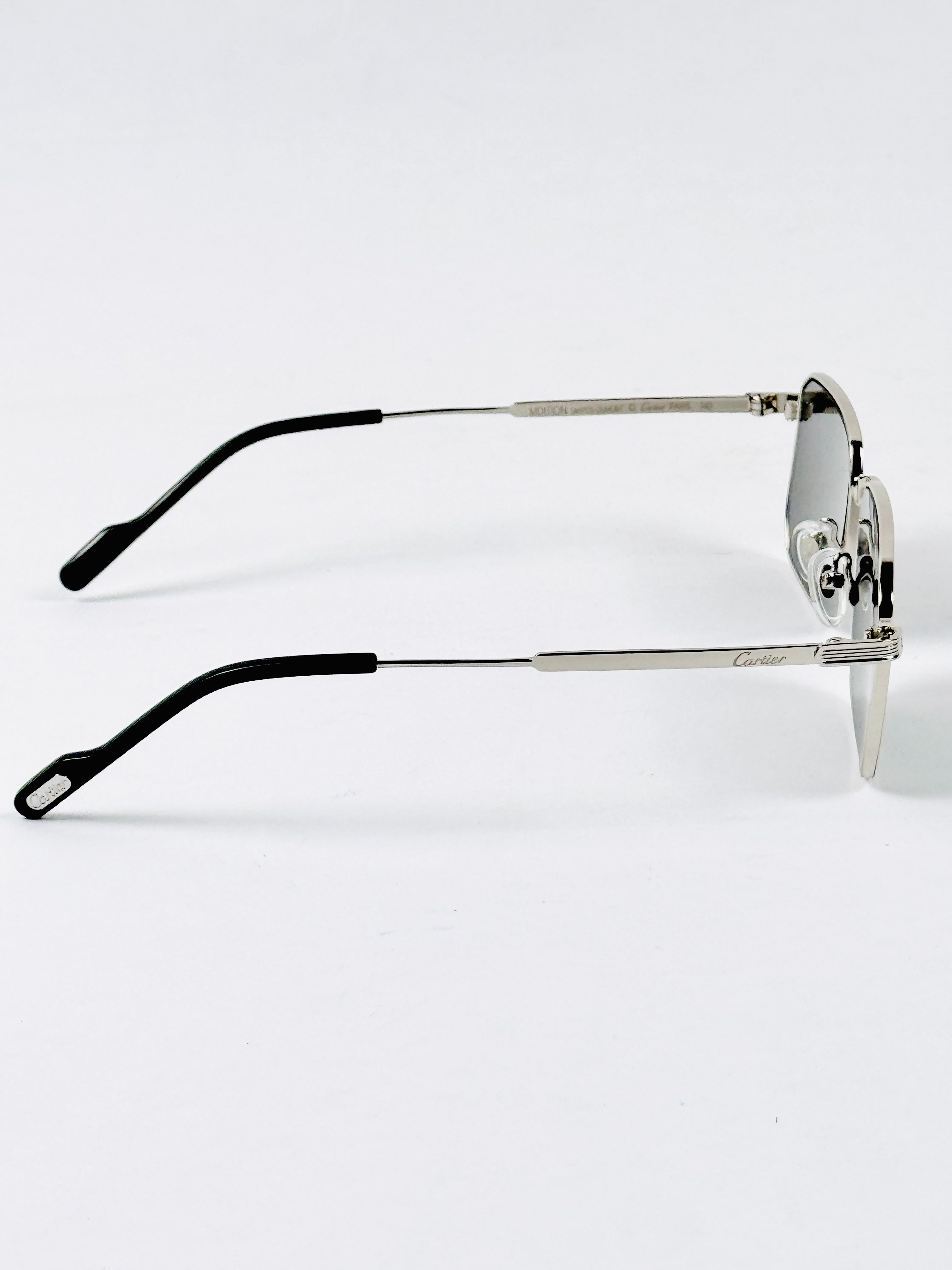 Cartier – CT0532 - 54 – Silver Black - Metal - Sunglasses – Unisex - Premium