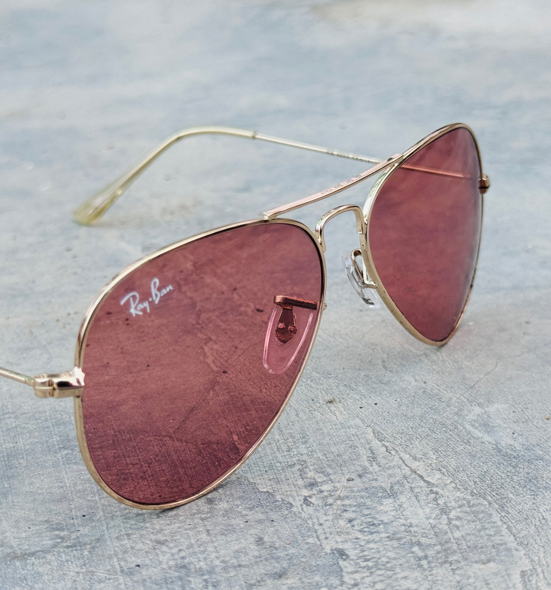 Rayban – 3026 – 62 – Golden Pink – Metal – Sunglasses – Unisex