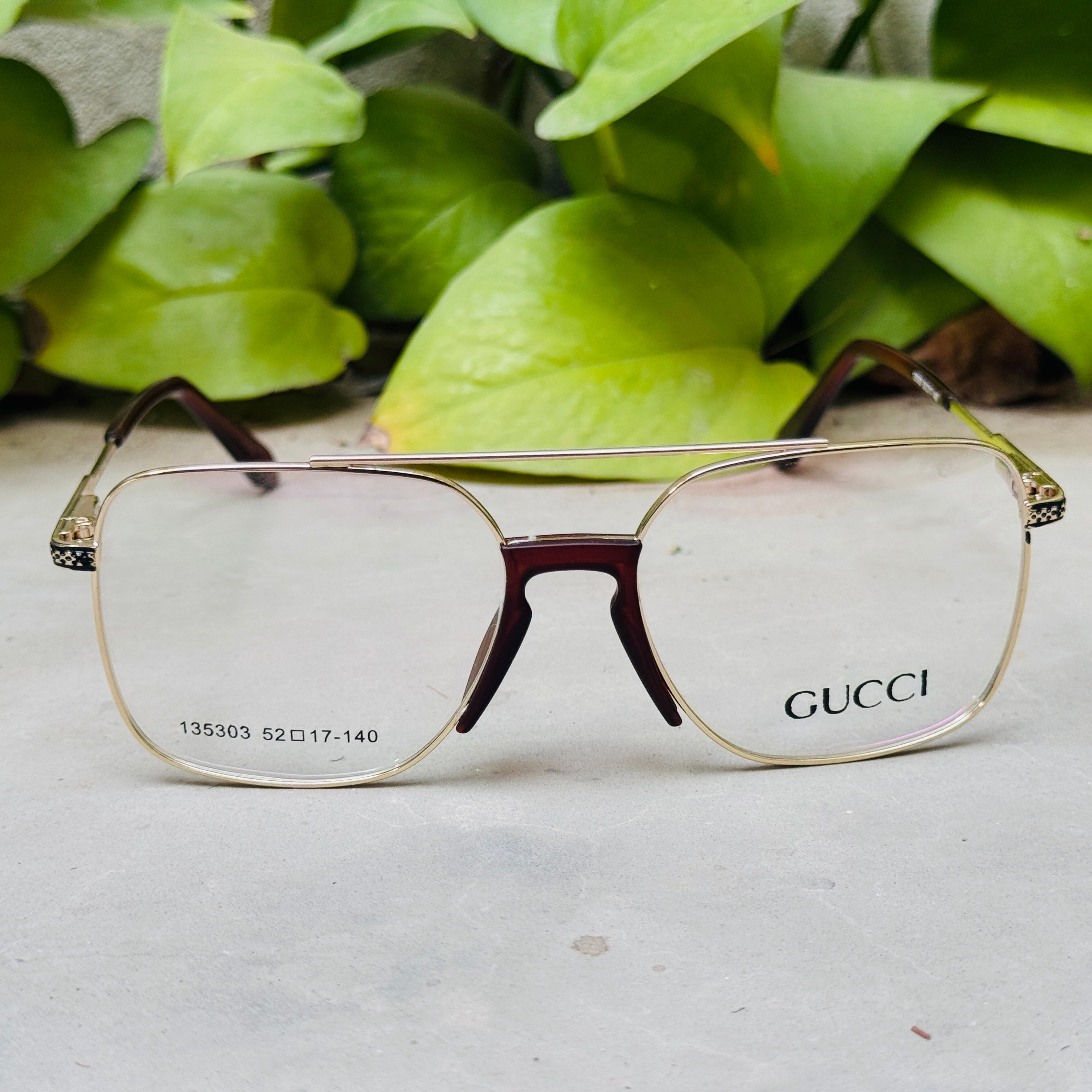 Gucci – 135303 – 52 – Golden –  Metal - Optics – Unisex