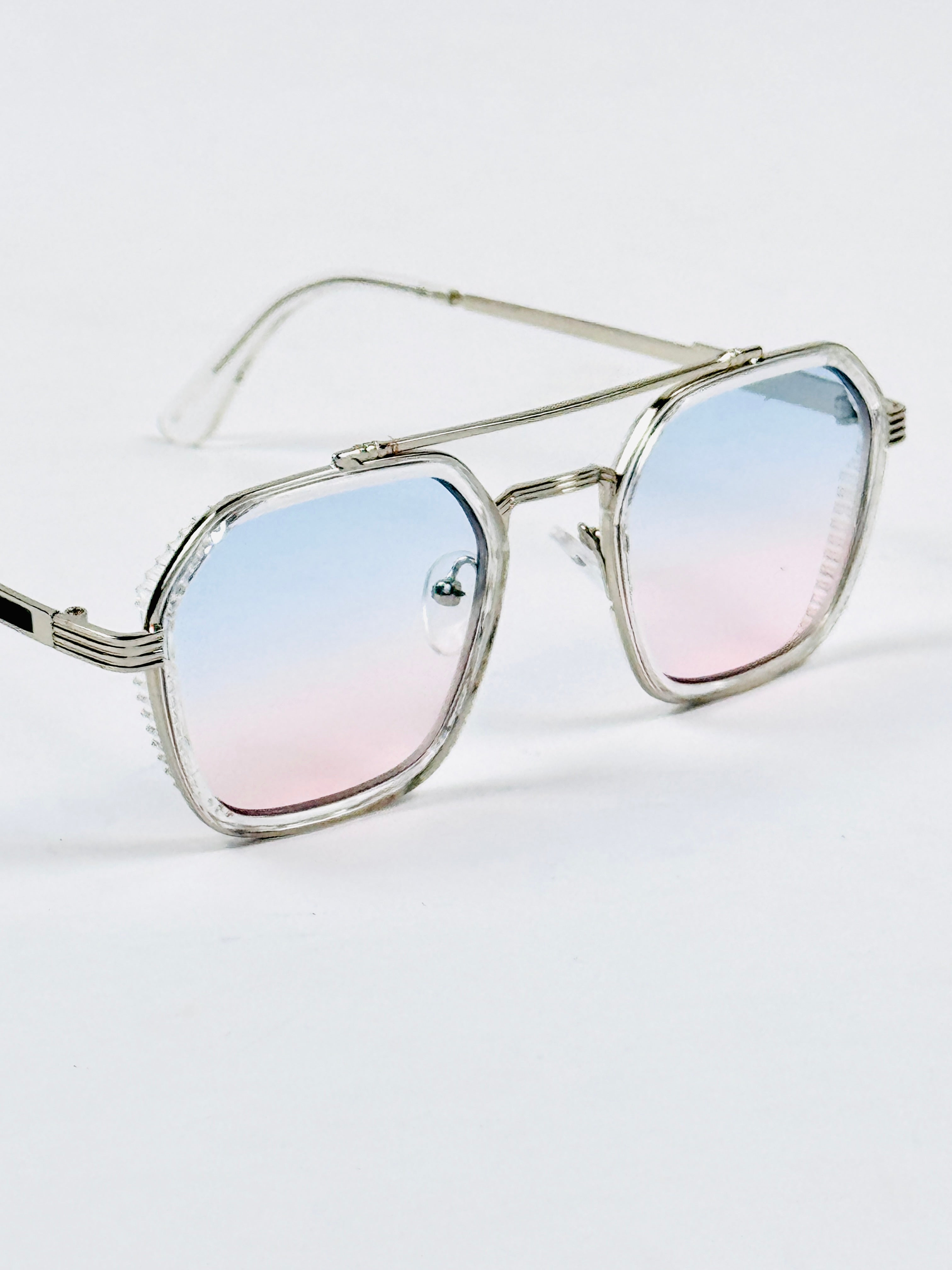 Ferragamo – 19344 – 55 – Transparent Multi – Metal – Sunglasses – Unisex