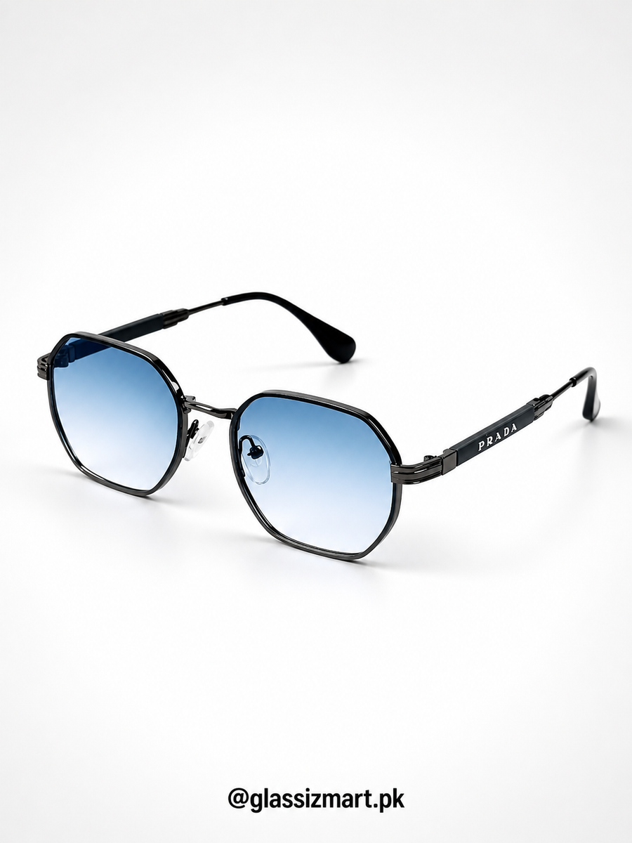 Prada – 284– 55 – Blue – Metal – Sunglasses – Unisex