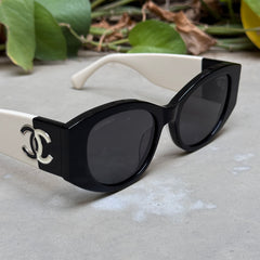 Chanel – 5524 – 53 – Black White – Acetate - Sunglasses – Women - Premium
