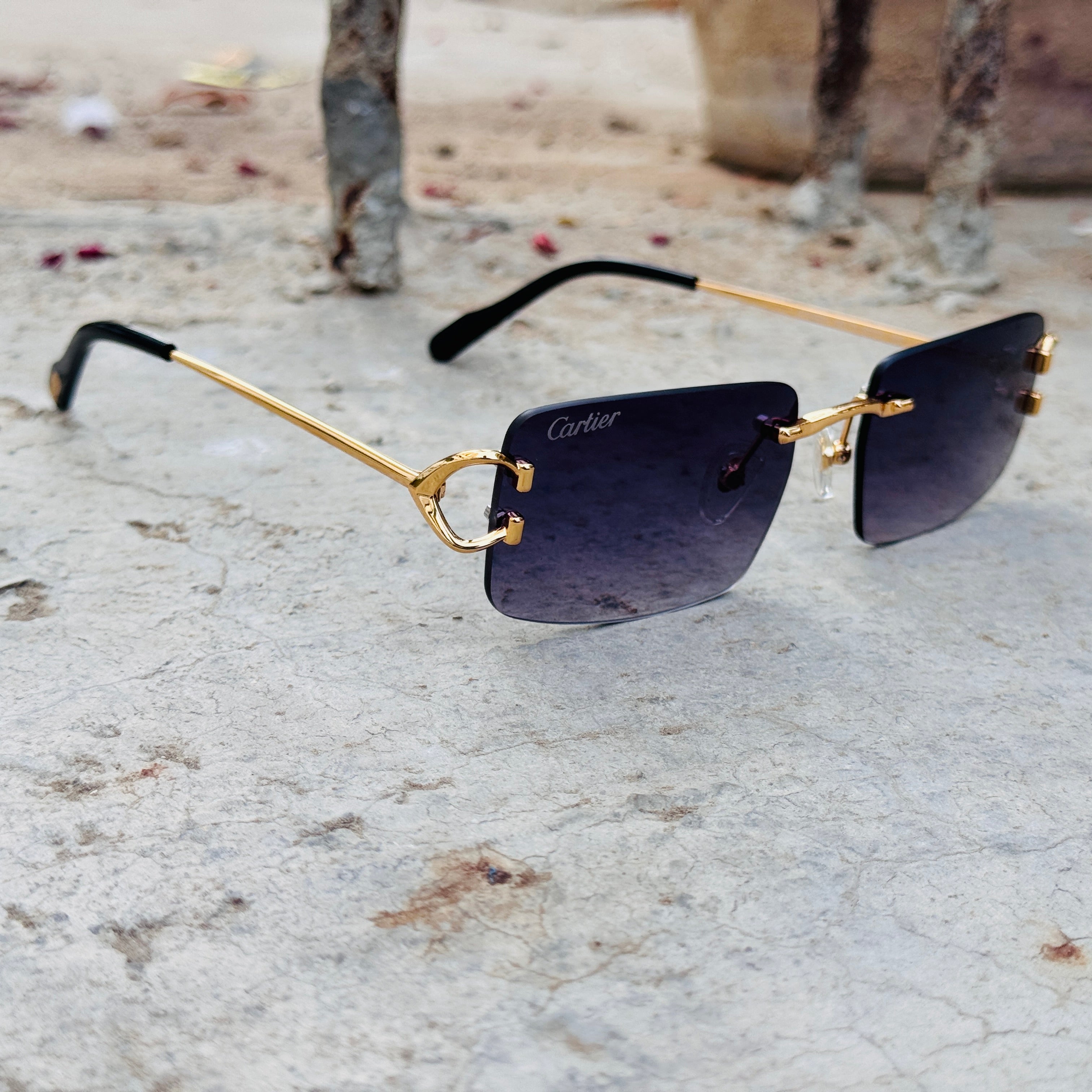 Cartier – 4880 - 56 –  Golden Black - Metal - Sunglasses – Unisex - Premium