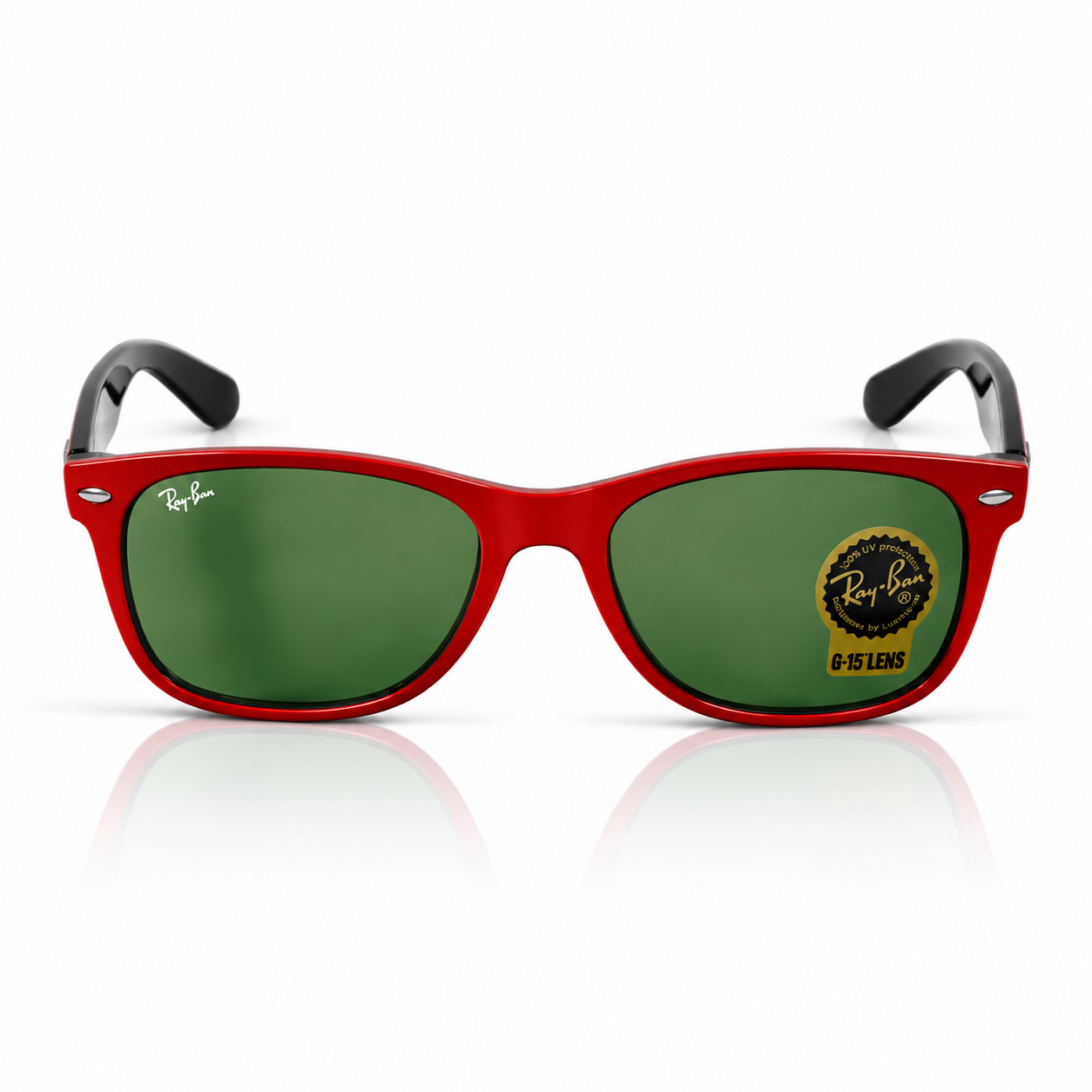 RayBan – 2132 – 55 – Red Green –  Acetate- Sunglasses – Unisex