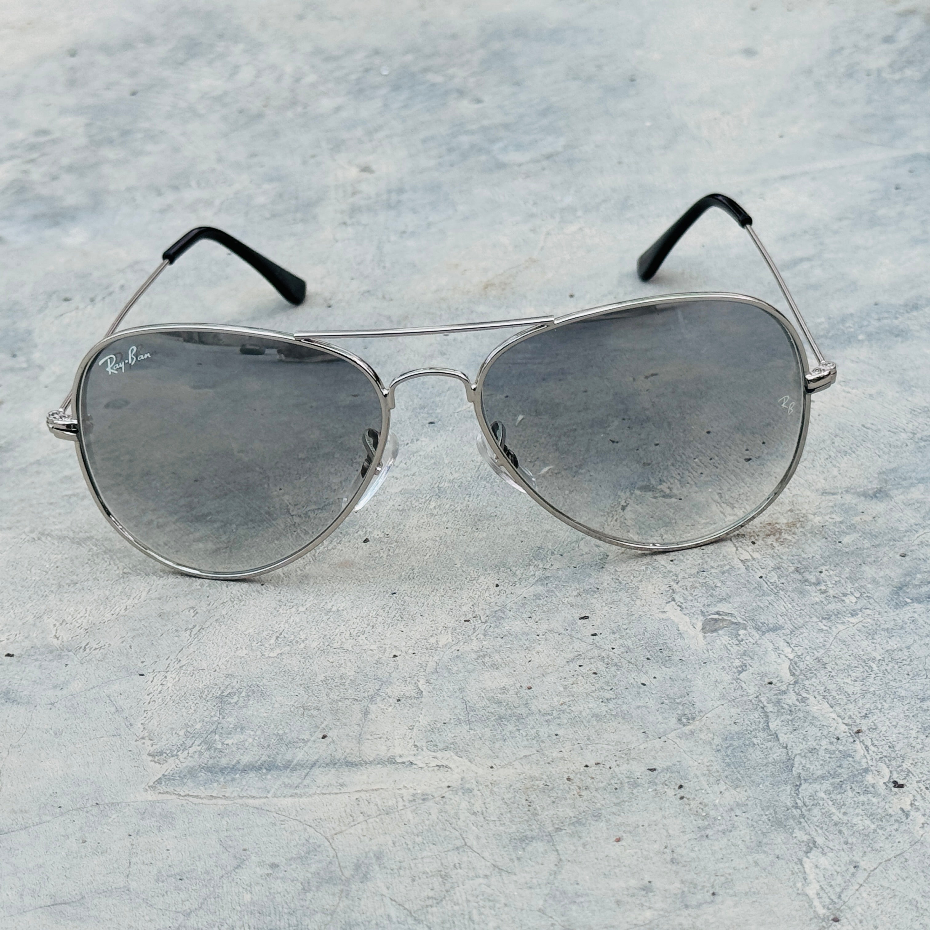 Rayban – 3026 – 62 – Silver – Metal – Sunglasses – Unisex