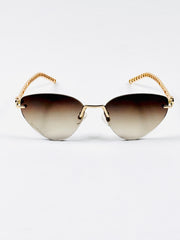 Fendi - 2A386 – 48 – Golden Brown – Metal – Sunglasses – Ladies