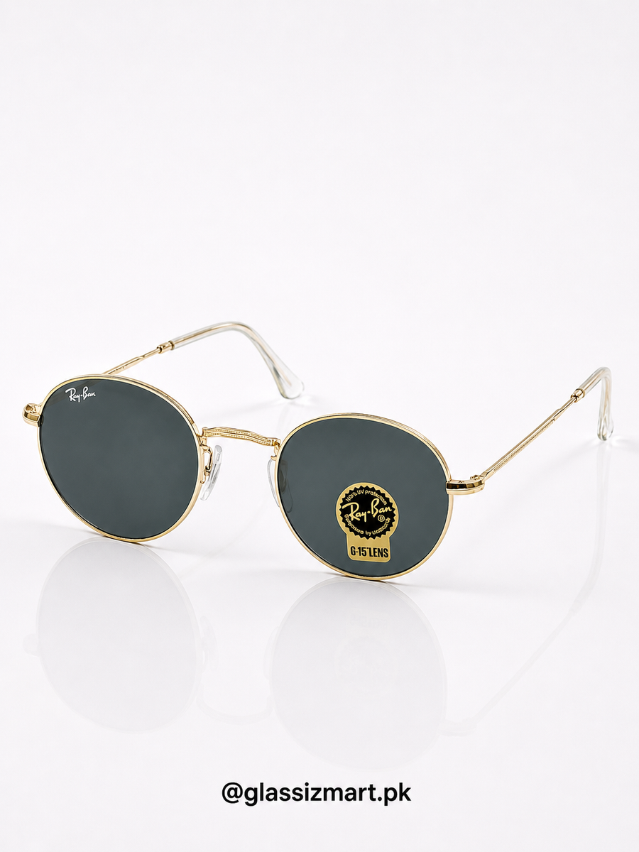 Rayban – 3772 – 50 – Golden Black – Metal – Sunglasses – Unisex