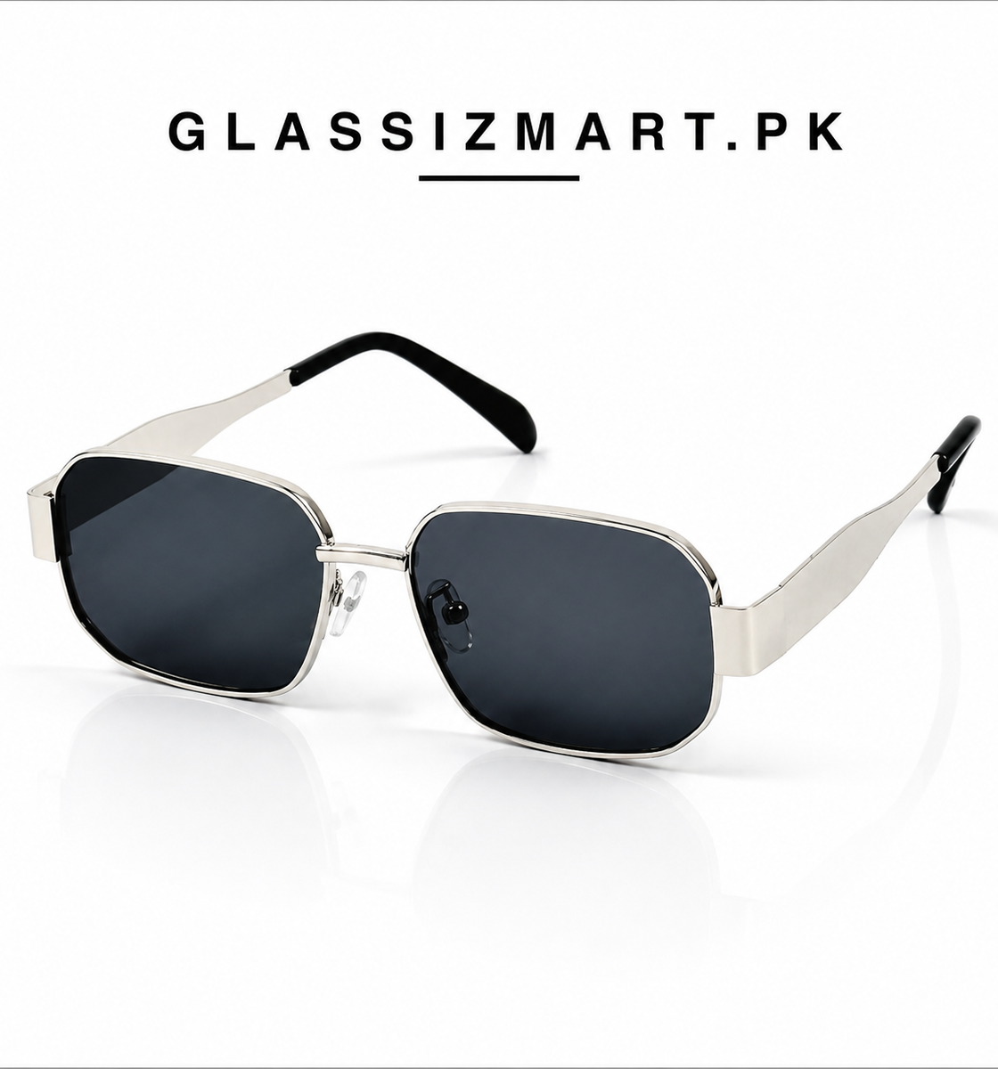 Celine – Triomphe - 55 – Silver Black – Metal – Sunglasses - Unisex