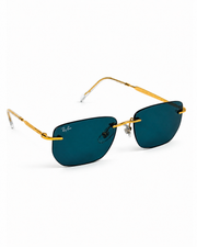 Rayban - RB3768 - Golden Black - Metal - Rimless - Rectangle - Sunglasses - Premium