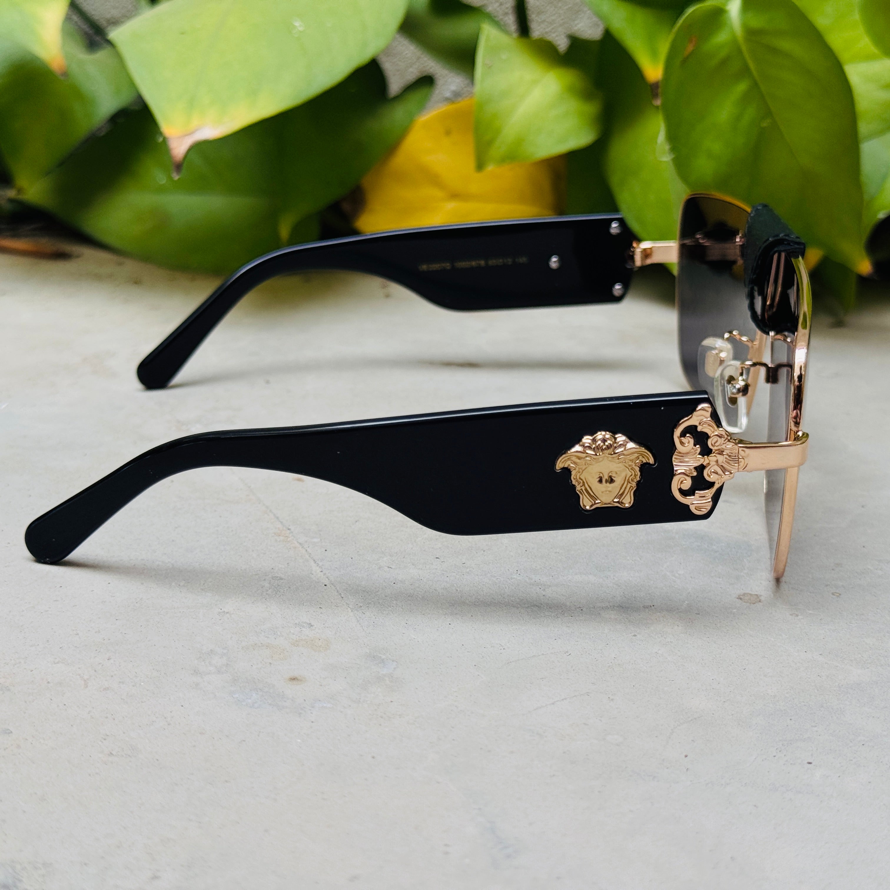 Versace – 2207 - 63 –  Golden Black - Metal - Sunglasses – Unisex - Premium